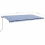 Toldo automático LED sensor de viento azul y blanco 600x300 cm en Toldos | Comprar online en Foru.es