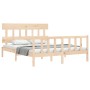 Estructura de cama de matrimonio con cabecero madera maciza de vidaXL, Camas y somieres - Ref: Foro24-3193341, Precio: 144,33...