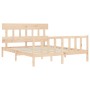 Estructura de cama de matrimonio con cabecero madera maciza de vidaXL, Camas y somieres - Ref: Foro24-3193341, Precio: 144,33...
