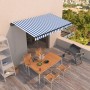 Toldo retráctil manual azul y blanco 400x350 cm en Toldos | Comprar online en Foru.es