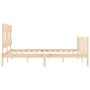 Estructura de cama de matrimonio con cabecero madera maciza de vidaXL, Camas y somieres - Ref: Foro24-3193341, Precio: 144,33...