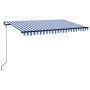 Toldo retráctil manual azul y blanco 400x350 cm en Toldos | Comprar online en Foru.es