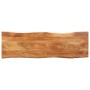 Banco con borde irregular madera maciza de acacia y acero 110cm de vidaXL, Bancos para recibidores y almacenamiento - Ref: Fo...