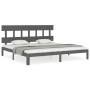Estructura de cama con cabecero madera maciza gris 200x200 cm de vidaXL, Camas y somieres - Ref: Foro24-3193618, Precio: 173,...