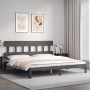 Estructura de cama con cabecero madera maciza gris 200x200 cm de vidaXL, Camas y somieres - Ref: Foro24-3193618, Precio: 173,...