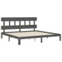 Estructura de cama con cabecero madera maciza gris 200x200 cm de vidaXL, Camas y somieres - Ref: Foro24-3193618, Precio: 173,...