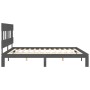 Estructura de cama con cabecero madera maciza gris 200x200 cm de vidaXL, Camas y somieres - Ref: Foro24-3193618, Precio: 173,...