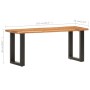 Banco con borde irregular madera maciza de acacia y acero 110cm de vidaXL, Bancos para recibidores y almacenamiento - Ref: Fo...