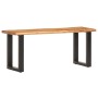 Banco con borde irregular madera maciza de acacia y acero 110cm de vidaXL, Bancos para recibidores y almacenamiento - Ref: Fo...