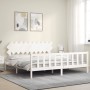 Estructura de cama con cabecero madera maciza blanco 200x200 cm de vidaXL, Camas y somieres - Ref: Foro24-3193487, Precio: 15...