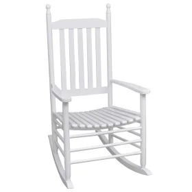 Mecedora de madera con asiento curvado madera blanca de vidaXL, Sillas de jardín - Ref: Foro24-40858, Precio: 129,71 €, Descu...