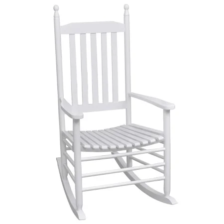 Mecedora de madera con asiento curvado madera blanca de vidaXL, Sillas de jardín - Ref: Foro24-40858, Precio: 129,71 €, Descu...