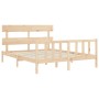 Estructura de cama de matrimonio con cabecero madera maciza de vidaXL, Camas y somieres - Ref: Foro24-3193276, Precio: 151,38...