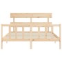 Estructura de cama de matrimonio con cabecero madera maciza de vidaXL, Camas y somieres - Ref: Foro24-3193276, Precio: 151,38...