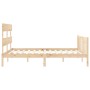 Estructura de cama de matrimonio con cabecero madera maciza de vidaXL, Camas y somieres - Ref: Foro24-3193276, Precio: 151,38...