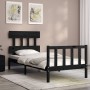 Estructura de cama con cabecero madera maciza negro 100x200 cm de vidaXL, Camas y somieres - Ref: Foro24-3193330, Precio: 130...