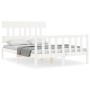 Estructura de cama con cabecero madera maciza blanco 140x190 cm de vidaXL, Camas y somieres - Ref: Foro24-3193317, Precio: 13...