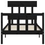 Estructura de cama con cabecero madera maciza negro 100x200 cm de vidaXL, Camas y somieres - Ref: Foro24-3193330, Precio: 130...