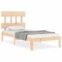 Estructura de cama con cabecero madera maciza 90x200 cm de vidaXL, Camas y somieres - Ref: Foro24-3193581, Precio: 90,24 €, D...