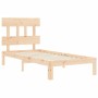 Estructura de cama con cabecero madera maciza 90x200 cm de vidaXL, Camas y somieres - Ref: Foro24-3193581, Precio: 90,24 €, D...