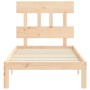 Estructura de cama con cabecero madera maciza 90x200 cm de vidaXL, Camas y somieres - Ref: Foro24-3193581, Precio: 90,24 €, D...