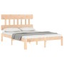Estructura de cama con cabecero madera maciza 120x200 cm de vidaXL, Camas y somieres - Ref: Foro24-3193591, Precio: 115,81 €,...