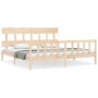 Estructura de cama de matrimonio con cabecero madera maciza de vidaXL, Camas y somieres - Ref: Foro24-3193351, Precio: 148,54...