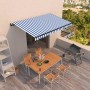 Toldo automático retráctil azul y blanco 400x350 cm en Toldos | Comprar online en Foru.es