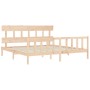 Estructura de cama de matrimonio con cabecero madera maciza de vidaXL, Camas y somieres - Ref: Foro24-3193351, Precio: 148,54...
