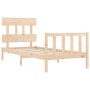 Estructura de cama con cabecero madera maciza de vidaXL, Camas y somieres - Ref: Foro24-3193301, Precio: 90,39 €, Descuento: %