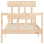 Estructura de cama con cabecero madera maciza de vidaXL, Camas y somieres - Ref: Foro24-3193301, Precio: 90,39 €, Descuento: %