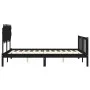 Bed frame with black solid wood headboard 140x190 cm by vidaXL, Beds and slatted bases - Ref: Foro24-3193450, Price: 173,44 €...