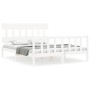 Estructura de cama con cabecero madera maciza blanco 160x200 cm de vidaXL, Camas y somieres - Ref: Foro24-3193347, Precio: 14...