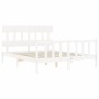 Estructura de cama con cabecero madera maciza blanco 160x200 cm de vidaXL, Camas y somieres - Ref: Foro24-3193347, Precio: 14...