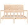 Estructura de cama con cabecero madera maciza 120x200 cm de vidaXL, Camas y somieres - Ref: Foro24-3193396, Precio: 127,28 €,...