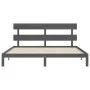 Gray solid wood bed frame with headboard 200x200cm by vidaXL, Beds and slatted bases - Ref: Foro24-3193553, Price: 172,52 €, ...