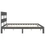 Gray solid wood bed frame with headboard 200x200cm by vidaXL, Beds and slatted bases - Ref: Foro24-3193553, Price: 172,52 €, ...