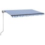 Toldo automático LED sensor de viento azul y blanco 400x350 cm en Toldos | Comprar online en Foru.es