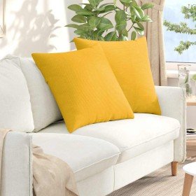 Cojines de sofá 2 pcs Amarillo Claro 60 x 60 cm Tela de pana en Decoración | Comprar online en Foru.es