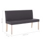 Banco de cuero sintético 139,5 cm gris de vidaXL, Bancos para recibidores y almacenamiento - Ref: Foro24-281332, Precio: 179,...
