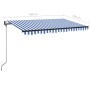 Toldo automático LED sensor de viento azul y blanco 400x350 cm en Toldos | Comprar online en Foru.es