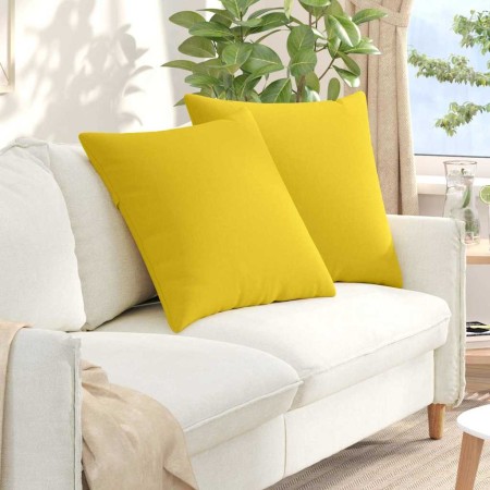 Cojines de sofá 2 pcs Amarillo Claro 80 x 80 cm tela en Decoración | Comprar online en Foru.es