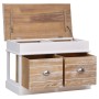 Banco de recibidor de madera de Paulownia 70x35x45 cm de vidaXL, Bancos para recibidores y almacenamiento - Ref: Foro24-28407...