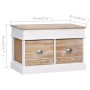 Banco de recibidor de madera de Paulownia 70x35x45 cm de vidaXL, Bancos para recibidores y almacenamiento - Ref: Foro24-28407...