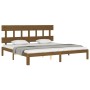 Estructura cama y cabecero madera maciza marrón miel 200x200 cm de vidaXL, Camas y somieres - Ref: Foro24-3193619, Precio: 16...