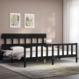 Estructura de cama con cabecero madera maciza negro 200x200 cm de vidaXL, Camas y somieres - Ref: Foro24-3193360, Precio: 205...