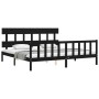 Estructura de cama con cabecero madera maciza negro 200x200 cm de vidaXL, Camas y somieres - Ref: Foro24-3193360, Precio: 205...