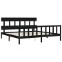 Estructura de cama con cabecero madera maciza negro 200x200 cm de vidaXL, Camas y somieres - Ref: Foro24-3193360, Precio: 205...