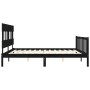 Estructura de cama con cabecero madera maciza negro 200x200 cm de vidaXL, Camas y somieres - Ref: Foro24-3193360, Precio: 205...