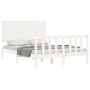 Estructura de cama con cabecero madera maciza blanco 140x200 cm de vidaXL, Camas y somieres - Ref: Foro24-3193402, Precio: 14...